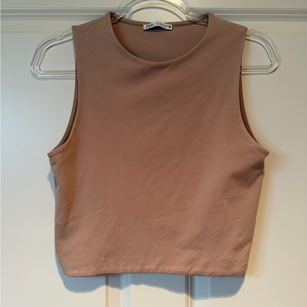 Zara Brown Sleeveless Women's Tank Top
